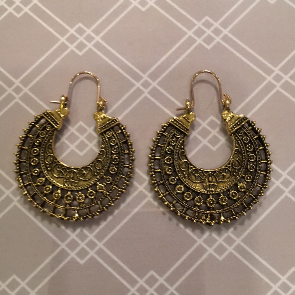 Gold polished Boho earrings